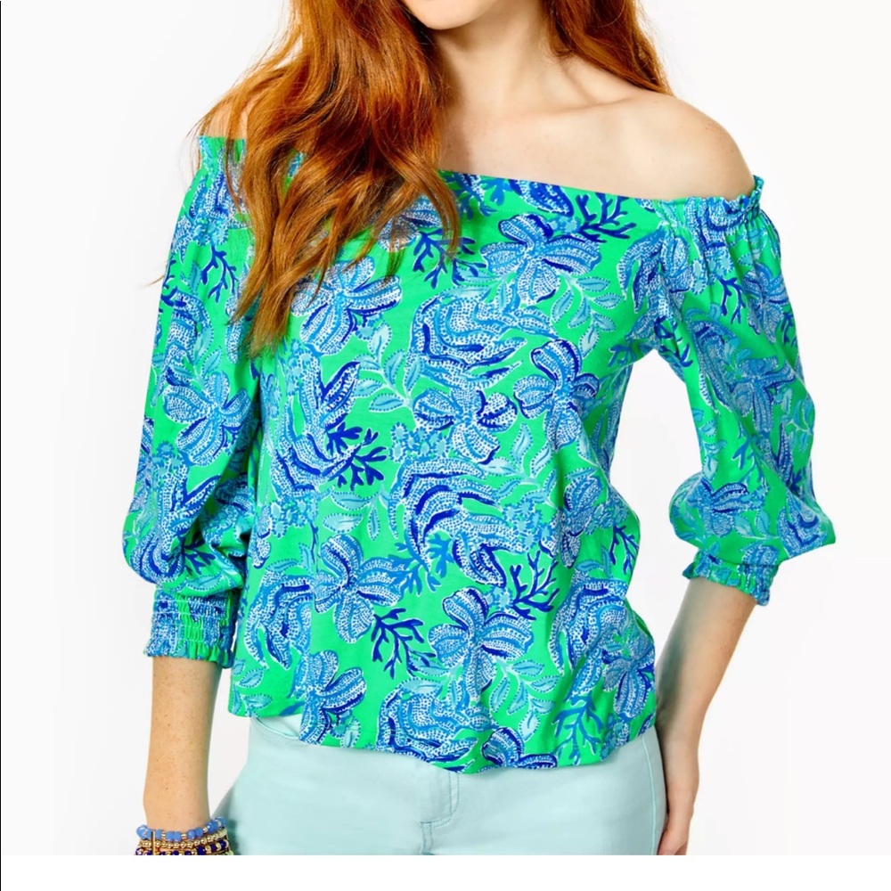Current season, lily Pulitzer off-the-shoulder top, size L